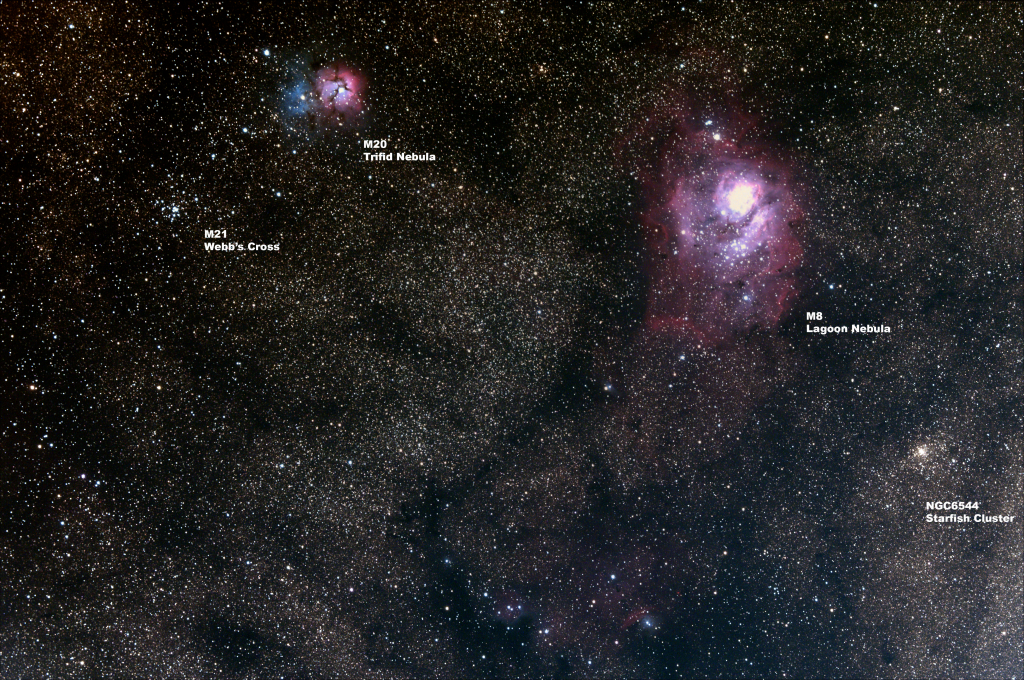 M8 Lagoon Nebula Widefield image taken from Gilbert, AZ